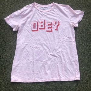 Obey worldwide pink T-shirt size L
